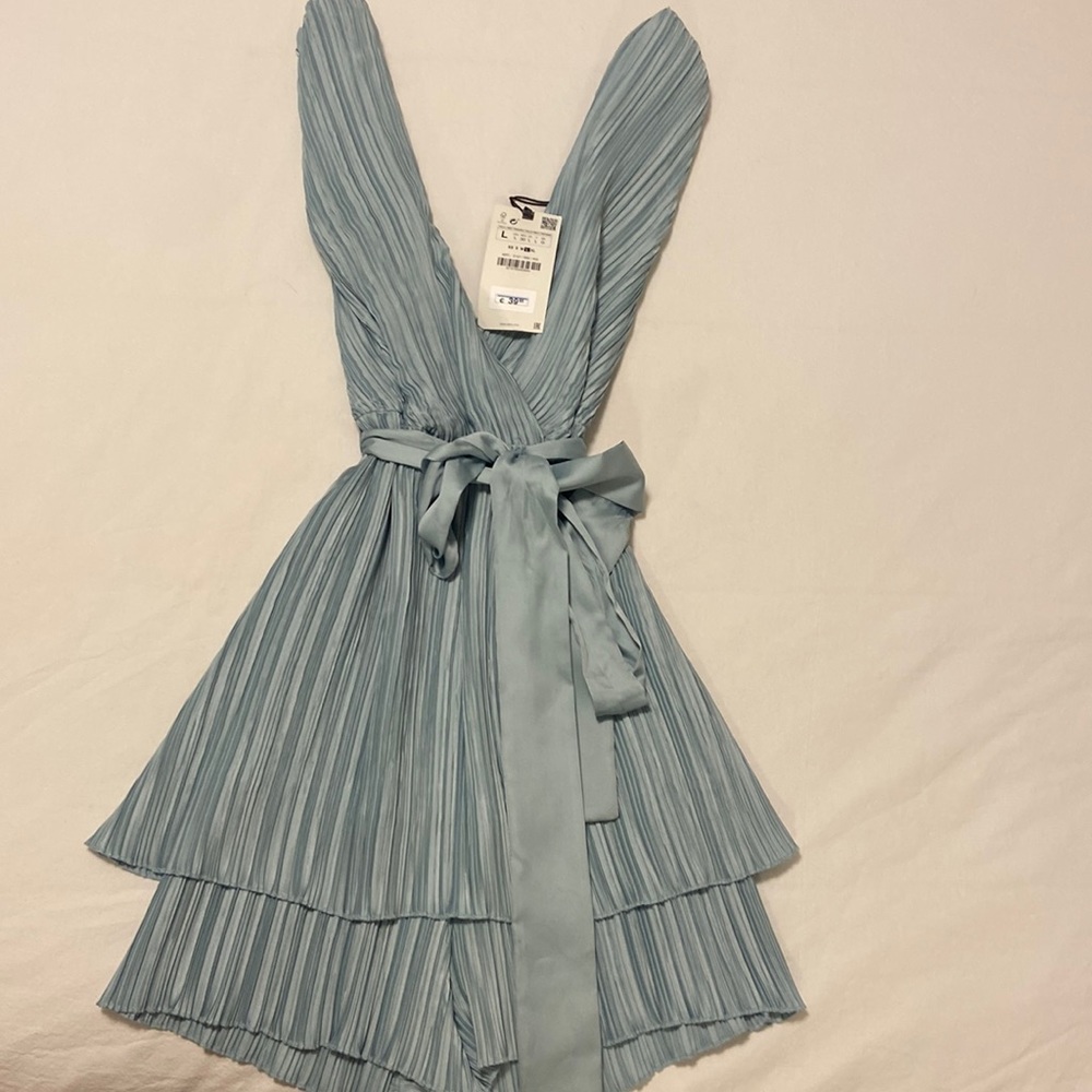 Blue ruffle Zara romper